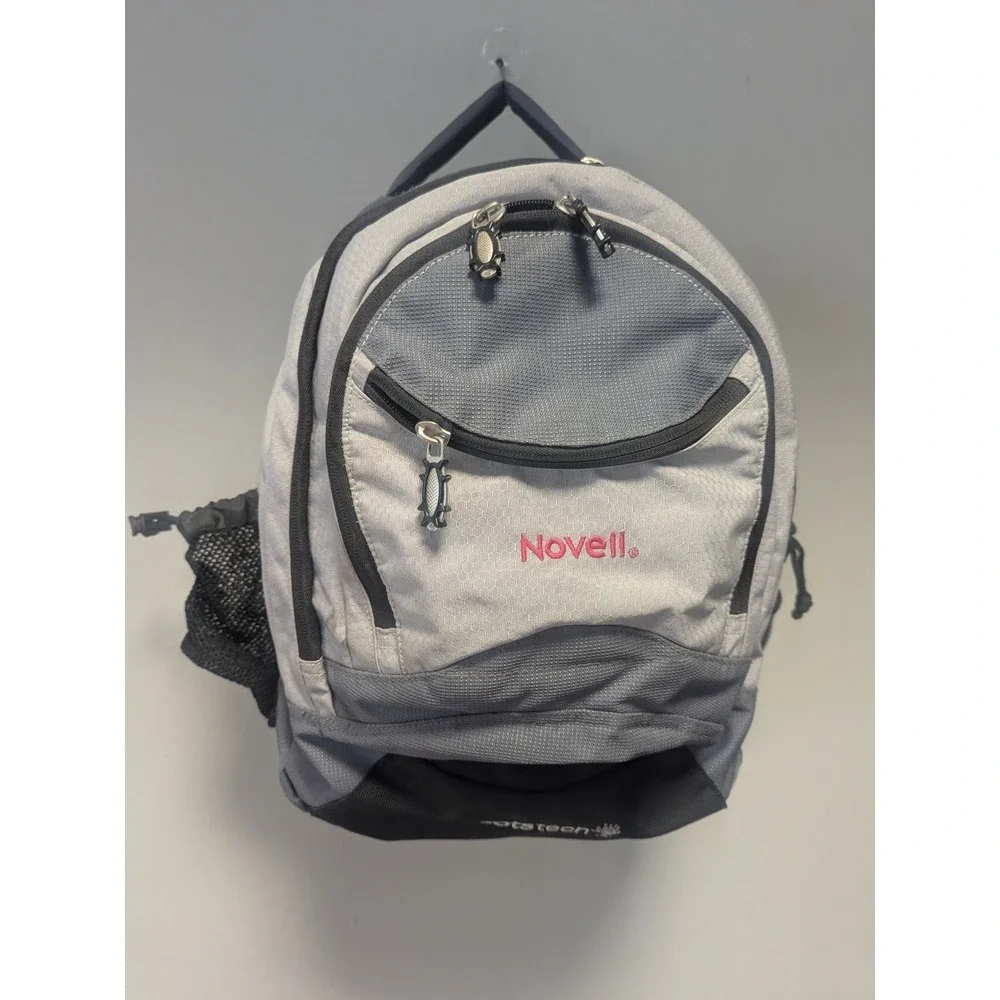Vintage RootsTech Conference Backpack Novell Promo Gray Laptop Travel Daypack